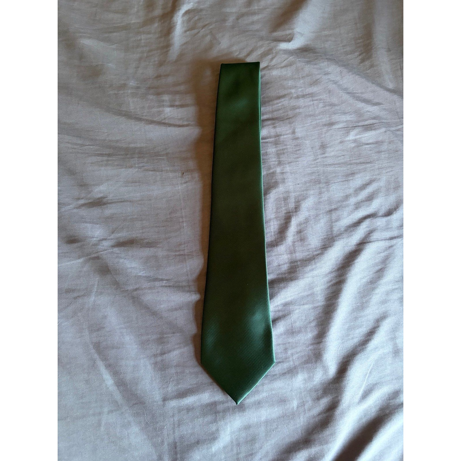 Luxury Handmade Silk  Timeless Tan Green Tie